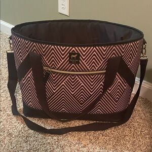 Dabney Lee Pink and Black Chevron Baby Bag